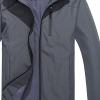 tuduoms Mens Lightweight Rain Jacket Waterproof Breathable Raincoat Windbreaker Hooded Shell Jacket Outwear for Hiking Travel Gray view 3