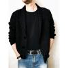 tuduoms Mens Knitted Cardigan Sweaters Fashion Color Block Shawl Collar Button Up Sweater Winter Long Sleeve Knitwear Jumpers view 2