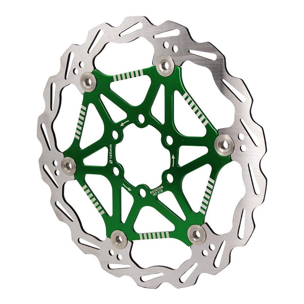 LvTu Bike 160mm Disc Brake Rotor 6 Bolt Green 105g with Screws (Color : 1pcs, Size : 160mm)