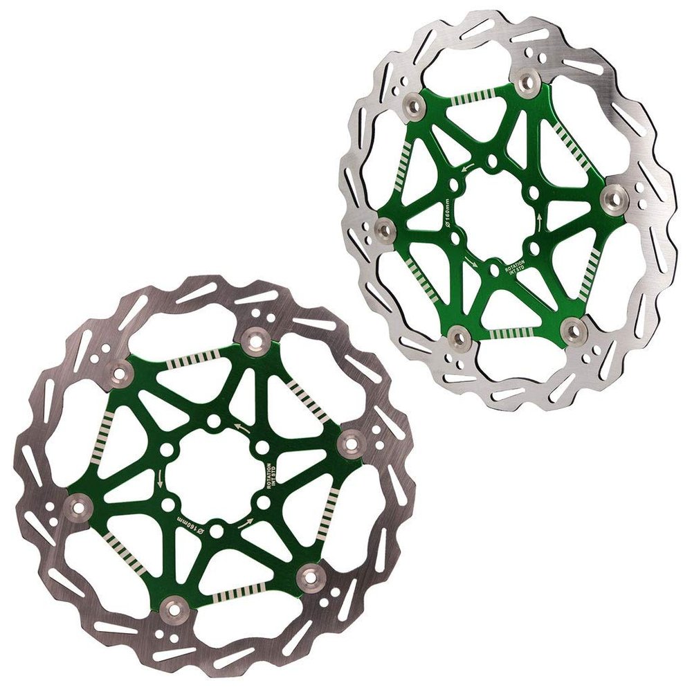 LvTu Bike 160mm Disc Brake Rotor 6 Bolt Green 105g with Screws (Color : 2pcs, Size : 160mm)