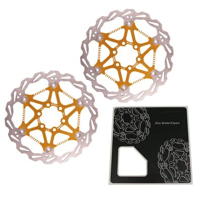 LvTu Disc Brake Rotor 160mm 180mm 2pcs Stainless Steel Alloy Hole Distance: 44mm with 12 Screws (Color : Yellow, Size : 160mm)