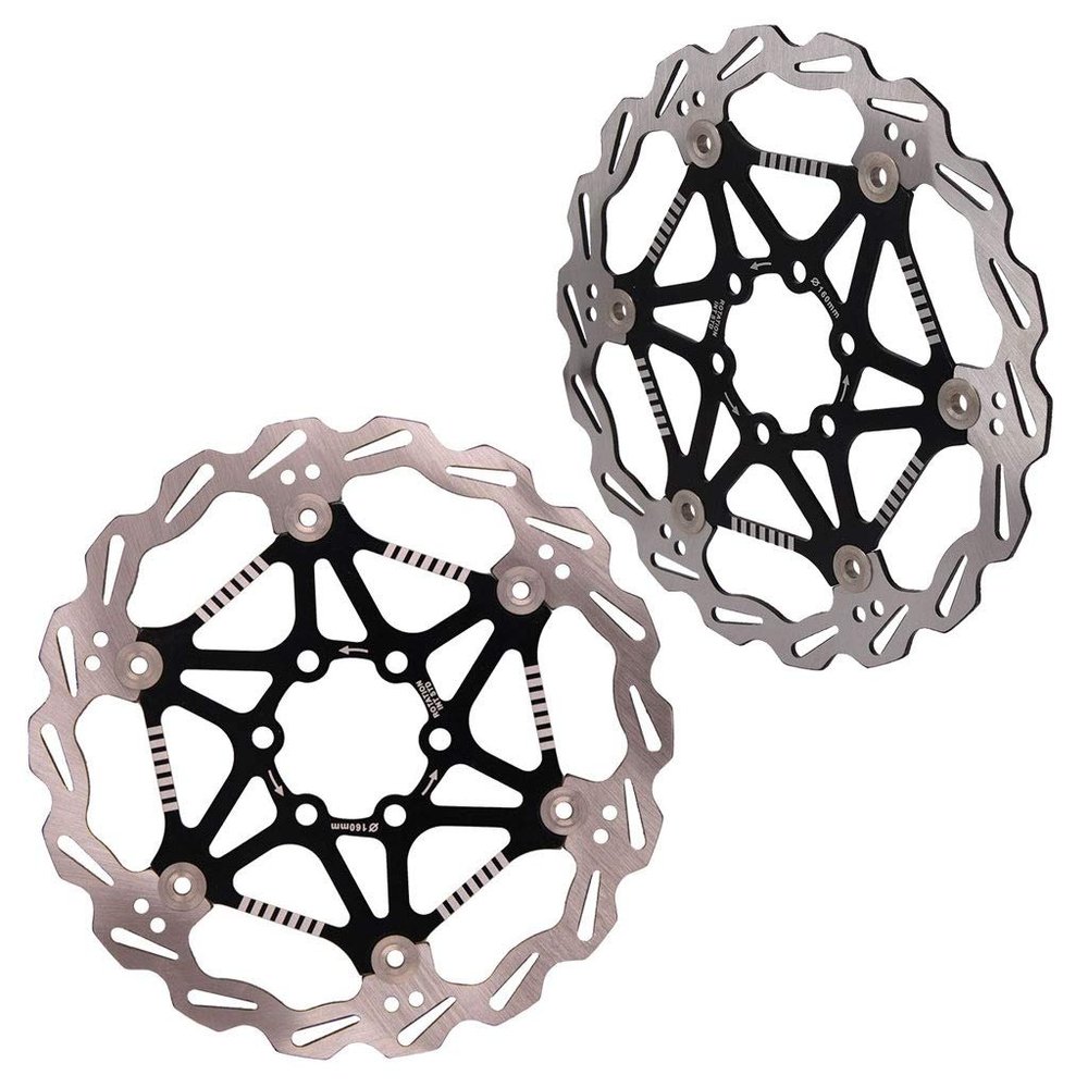 LvTu 160 180 mm Disc Brake Rotor Bike, 6 Bolts Stainless Steel Alloy with Screws (Color : 2pcs, Size : 160mm)