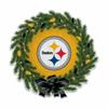 Rico Industries NFL Football Pittsburgh Steelers Wreath Shape Cut Pennant - Home and Living Room Dcor - Soft Felt EZ to Hang view 1
