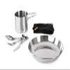 GSI Outdoors Glacier Stainless 1 Person Set | 20 oz Bottle Cup | 8.5 in Plate | 3 pc Cutlery view 1