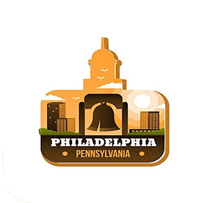 Philadelphia, Pennsylvania, 3 inch Sticker, S289 (Waterproof Vinyl Decal for Car, Water Bottle, Laptop, iPad, Window, Cooler, Luggage, Bumper, Toolbox, Locker), 3 inch