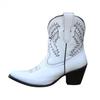 Bcshiye Women Vintage Embroidered Cowgrirl Boots Retro Short Western Ankle Boots Pointed Toe Chunky Mid Cowboy Boots view 3