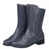 Bcshiye Women's Low Heel Mid Calf Boots Round Toe Low Heel Comfort Slouchy Bootie with Side Zipper Outdoor Western Shoes view 3