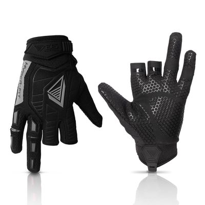 Glove Station Hyper-Fit Tactical Shooting & Work Gloves - Gray, XL - 2 Fingerless Design Paintball & Airsoft Gear for Men with Outstanding Grip for Combat, Hunting, Shooting, & Work