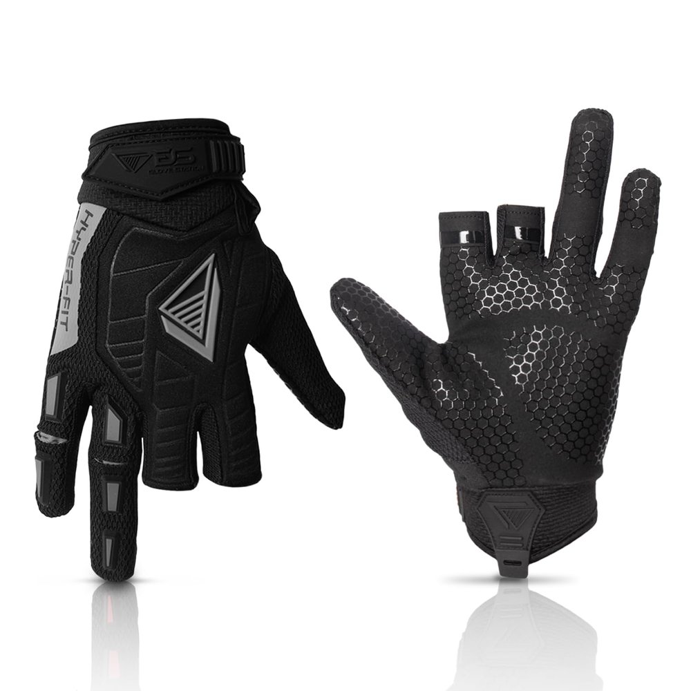 Glove Station Hyper-Fit Tactical Shooting & Work Gloves - Gray, XL - 2 Fingerless Design Paintball & Airsoft Gear for Men with Outstanding Grip for Combat, Hunting, Shooting, & Work