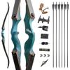 ZSHJGJR Archery 60 Inch Black Hunter Takdown Recurve Bow and Arrow Set 20-60 Lbs Right Handed with Wood Bow Riser American Hunting Longbow for Archery Hunting Shooting (30lbs, Bow and Arrow Set) view 1