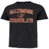 47 MLB Men's Team Color Imprint Primary Logo Word Mark Short Sleeve Baseball T-Shirt - Baltimore Orioles Black Small view 1