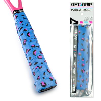 Get A Grip - Custom Tennis Racket Grip Tape - Anti-Slip/Quick-Drying Tennis Overgrips - Precut Badminton Racket Grip with Finishing Tape (Change Your Spots, 1 Grip)