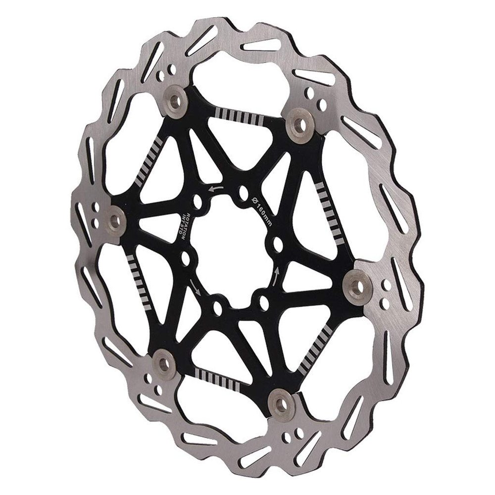 LvTu Mountain Bike Disc Brake Rotor 160mm 180mm 2pcs Stainless Steel Alloy Center Hole Distance: 44mm (Color : Black, Size : 160mm)