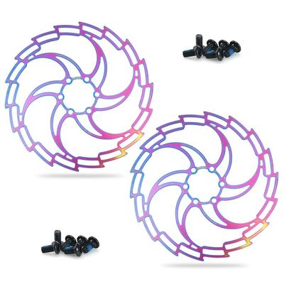 LvTu 160mm 180mm 203mm Bike Rotor 2 Pcs Disc Brake Rotors Stainless Steel with 12 Bolts (Size : 203mm)