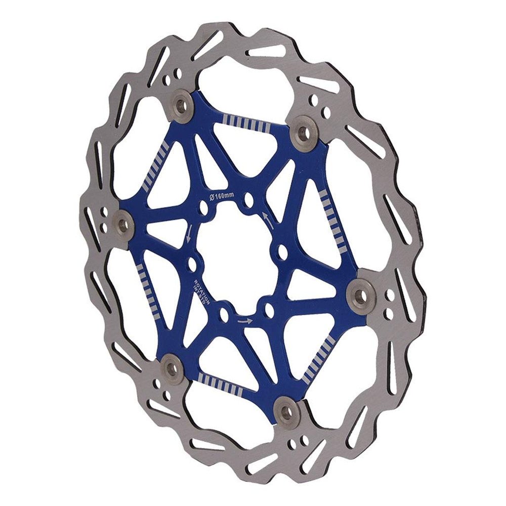 LvTu Mountain Bike Disc Brake Rotor 160mm 180mm 2pcs Stainless Steel Alloy Center Hole Distance: 44mm (Color : Blue, Size : 160mm)