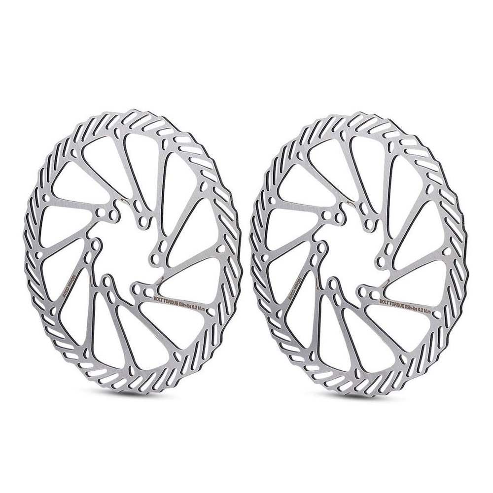 LvTu Bike Disc Brake Rotor 160mm 2pcs Center Distance Is 44mm Silver CNC Engraving - 110g Anti-oxidation