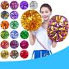 Anntool 2 Pcs Pom Poms Cheerleading with Baton Handle, 13'' Purple Metallic Foil Plastic Cheerleader Pom Poms for Sports Team Spirit Party Dance, Cheer Pom Poms Squad Spirit Poms for Kids Adult view 4