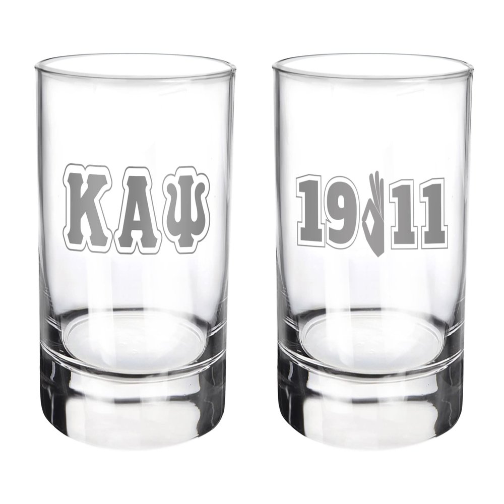 BBGreek Kappa Alpha Psi - Official Vendor - Set of 2-11oz Drinking Glasses - 1911 Yo