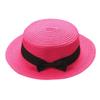 Baby Bowknot Straw Hat Kid Toddler Beach Sun Cap Breathable Sun Straw Hat Beach Sun Visor Hat (Hot Pink, one Size) view 1