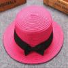 Baby Bowknot Straw Hat Kid Toddler Beach Sun Cap Breathable Sun Straw Hat Beach Sun Visor Hat (Hot Pink, one Size) view 2