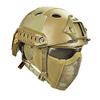 MH Tactical Fast Helmet Combined,with Foldable Ear Protection Half Face Mesh Mask and Goggles for Airsoft Paintball CS Game Set view 1