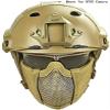 MH Tactical Fast Helmet Combined,with Foldable Ear Protection Half Face Mesh Mask and Goggles for Airsoft Paintball CS Game Set view 2
