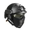 MH Tactical Fast Helmet Combined,with Foldable Ear Protection Half Face Mesh Mask and Goggles for Airsoft Paintball CS Game Set view 1