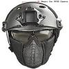 MH Tactical Fast Helmet Combined,with Foldable Ear Protection Half Face Mesh Mask and Goggles for Airsoft Paintball CS Game Set view 2