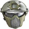 MH Tactical Fast Helmet Combined,with Foldable Ear Protection Half Face Mesh Mask and Goggles for Airsoft Paintball CS Game Set view 2