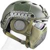 MH Tactical Fast Helmet Combined,with Foldable Ear Protection Half Face Mesh Mask and Goggles for Airsoft Paintball CS Game Set view 3