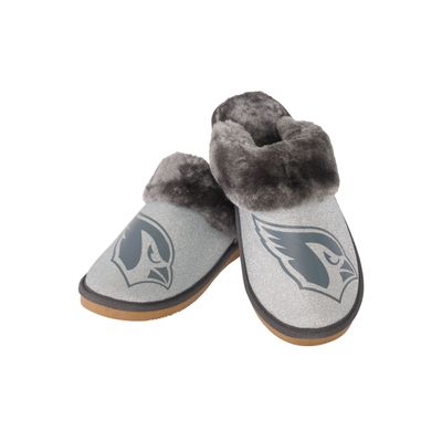 FOCO Arizona Cardinals NFL Womens Glitter Open Back Faux Fur Moccasin - S
