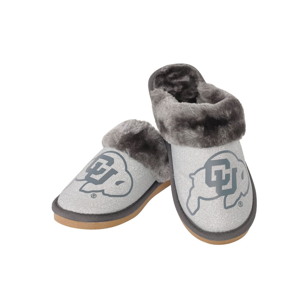 Colorado Buffaloes NCAA Womens Glitter Open Back Moccasin - M