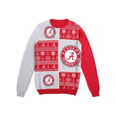 Alabama Crimson Tide NCAA Mens Busy Block Snowfall Sweater - L