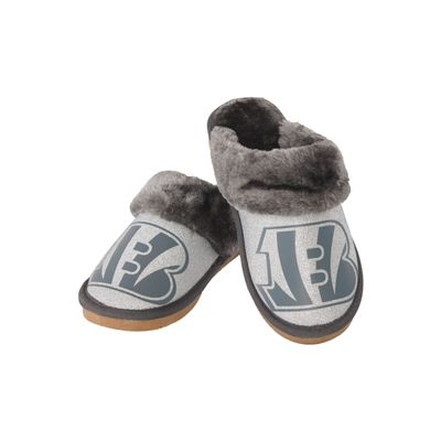 FOCO Cincinnati Bengals NFL Womens Glitter Open Back Faux Fur Moccasin - XL