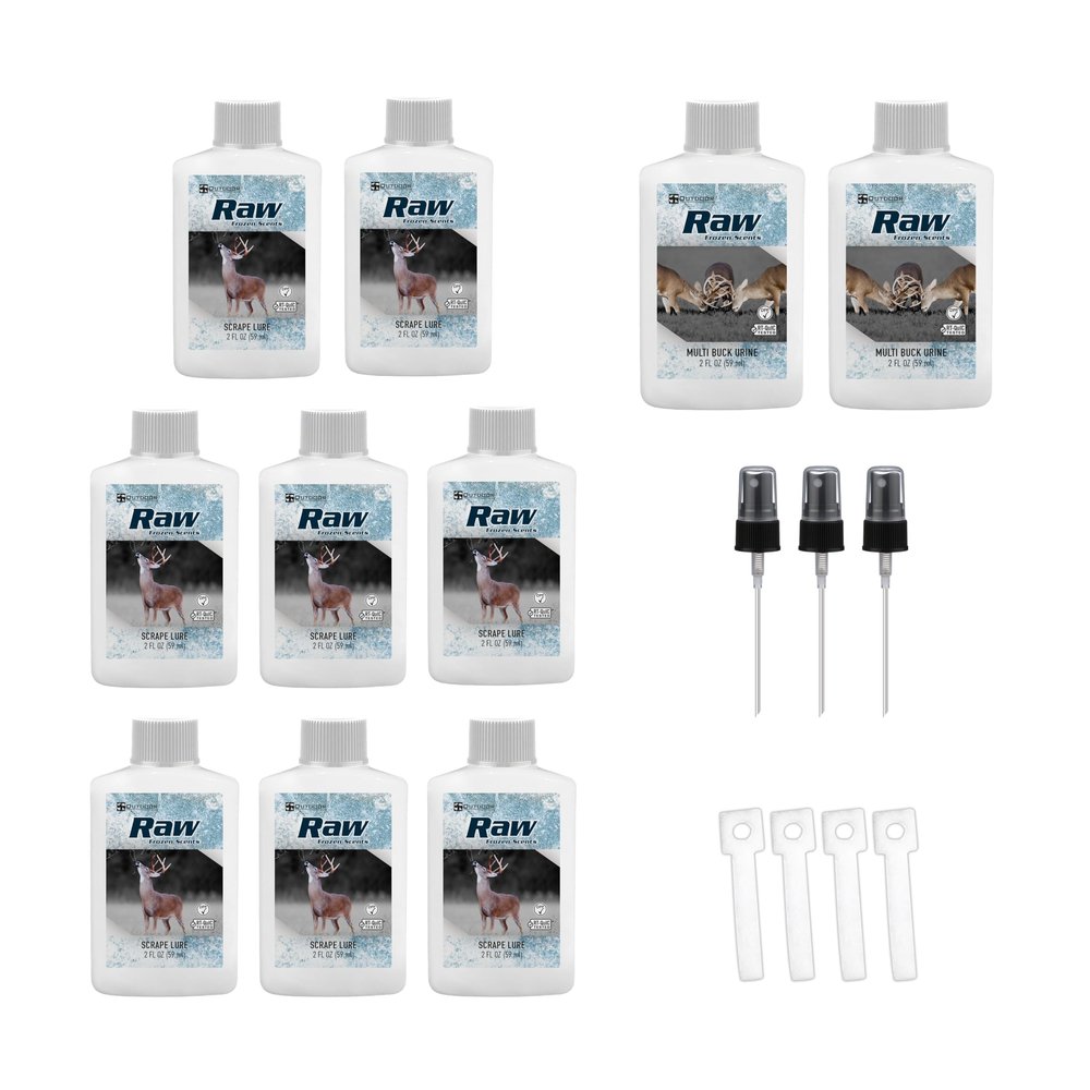 RAW Frozen Scents Early Season Package Deer Attractant Scent Scrape Lure, Peak Estrus, Buck Scent, Deer Hunting (Medium Early Season Pro Pack)