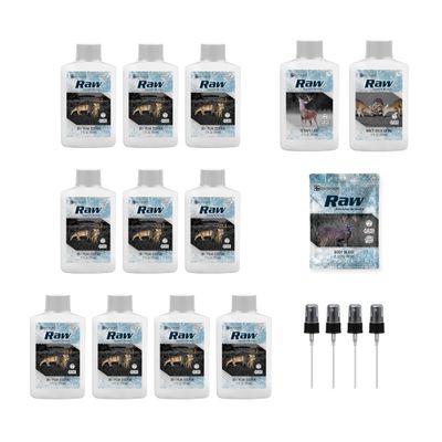 RAW Frozen Scents Rut Season Pro Package Deer Attractant Scent Scrape Lure, Peak Estrus, Buck Scent, Deer Hunting (Large Rut Pack)