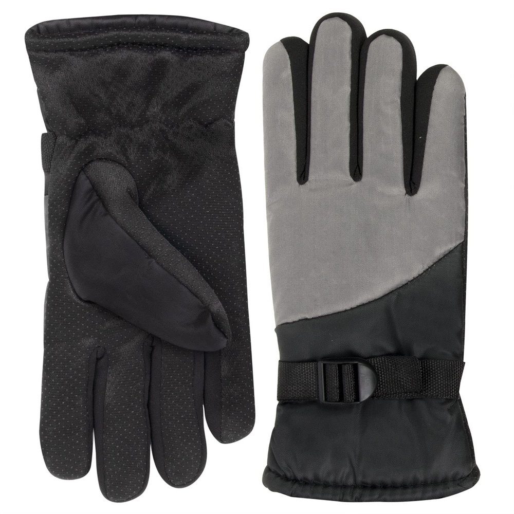 Trail maker Two Tone Winter Gloves for Adult Women, Men, Warm for Extreme Weather Windproof Waterproof Insulated Gloves (Silver)
