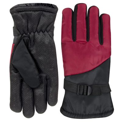 Trail maker Two Tone Winter Gloves for Adult Women, Men, Warm for Extreme Weather Windproof Waterproof Insulated Gloves, Skiing, Snowboarding, Camping (Red)