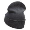 e4Hats.com Smile Face Embroidered Long Beanie - Heather Charcoal OSFM view 2