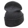 e4Hats.com Smile Face Embroidered Long Beanie - Heather Charcoal OSFM view 3