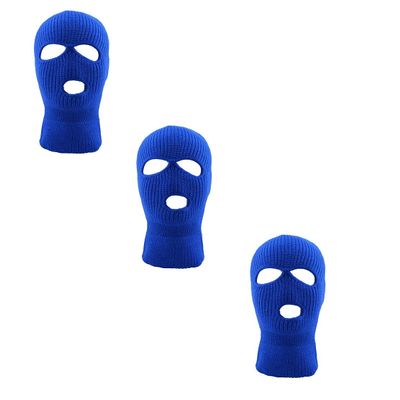Ski Mask Knit Three Hole Mask Full Face Cover Knitted Balaclavas Warm Hat Adult Winter Hats (Royal Blue, 3)