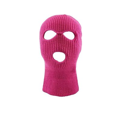 Ski Mask Knit Three Hole Mask Full Face Cover Knitted Balaclavas Warm Hat Adult Winter Hats (Dark Pink, 1)