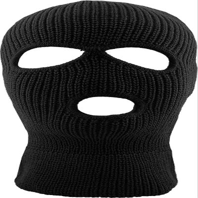 Ski Mask Knit Three Hole Mask Full Face Cover Knitted Balaclavas Warm Hat Adult Winter Hats (Black, 1)