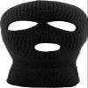 Ski Mask Knit Three Hole Mask Full Face Cover Knitted Balaclavas Warm Hat Adult Winter Hats (Black, 1) view 1