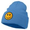 e4Hats.com Smile Face Embroidered Long Beanie - Sky Blue OSFM view 1