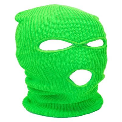 Ski Mask Knit Three Hole Mask Full Face Cover Knitted Balaclavas Warm Hat Adult Winter Hats (Green, 1)