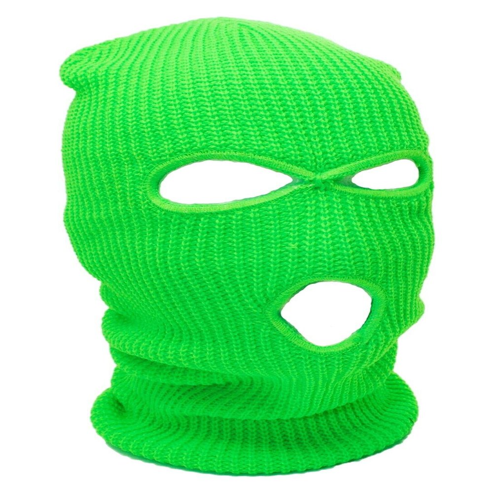 Ski Mask Knit Three Hole Mask Full Face Cover Knitted Balaclavas Warm Hat Adult Winter Hats (Green, 1)