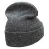 e4Hats.com Smile Face Embroidered Long Beanie - Black Marled OSFM view 3