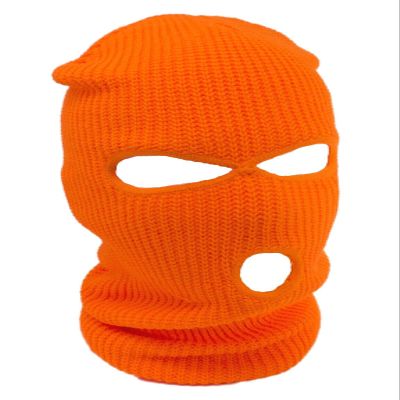 Ski Mask Knit Three Hole Mask Full Face Cover Knitted Balaclavas Warm Hat Adult Winter Hats (Orange, 3)