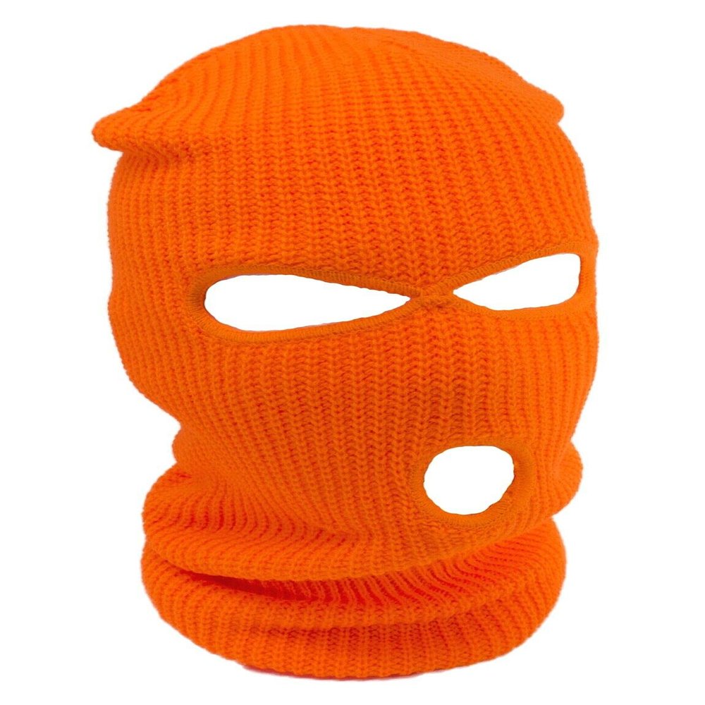 Ski Mask Knit Three Hole Mask Full Face Cover Knitted Balaclavas Warm Hat Adult Winter Hats (Orange, 3)